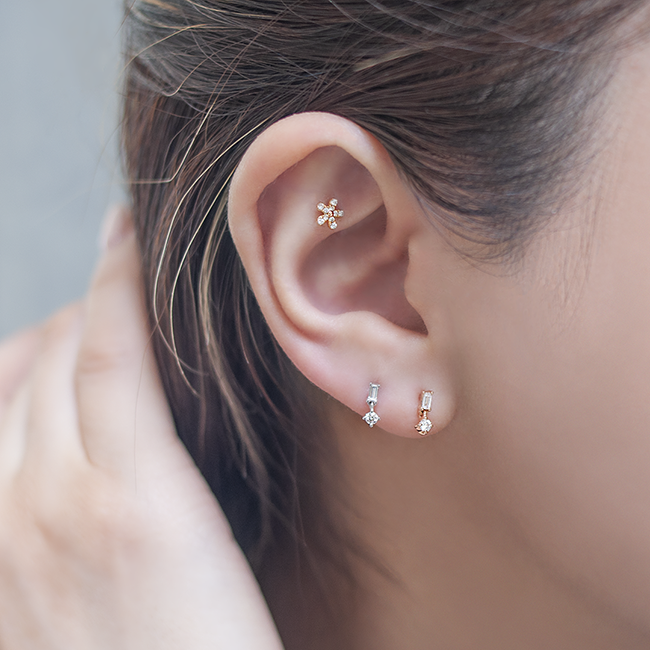 Baguette bliss diamond earrings